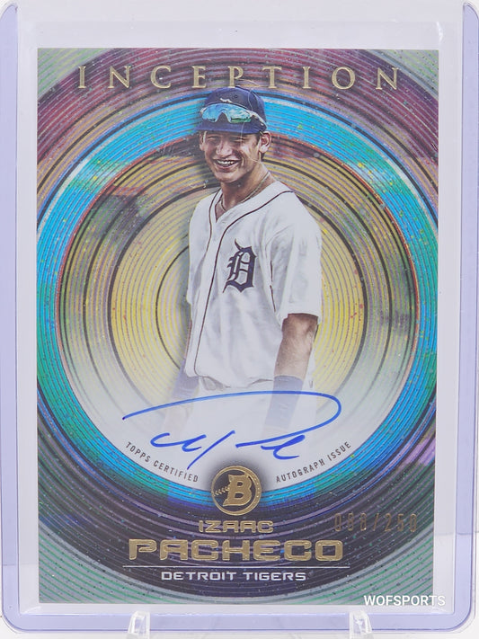 2022 Bowman Inception Auto 88/250 Izaac Pacheco #PA-IP Detroit Tigers