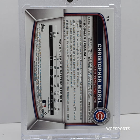 2023 Bowman Fuchsia /299 Christopher Morel #34 Rookie RC Chicago Cubs