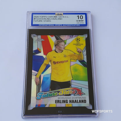 2020 Topps Chrome UEFA CL Future Stars Erling Haaland #FS-EH Borussia Dortmund ISA 10 Gem Mint