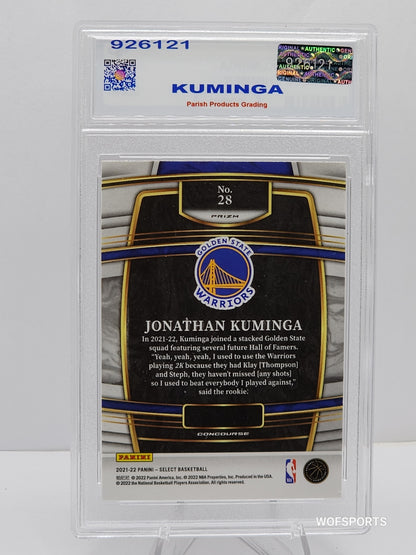 2021-22 Panini Select Blue Shimmer #28 Jonathan Kuminga  Parish 10 Gen Mint - Golden State Warriors