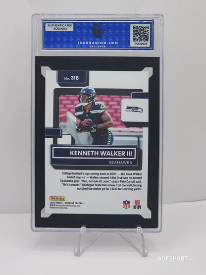 2022 Panini Donruss Gold Press Proof Kenneth Walker III #318 Seattle Seahawks ISA 9 Mint