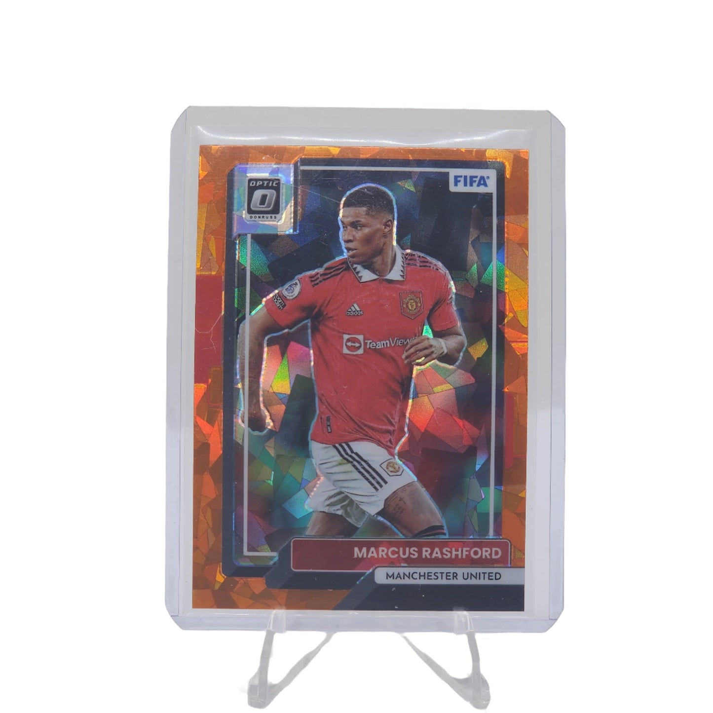 2022-23 Donruss Optic FIFA Orange Cracked Ice Marcus Rashford #167