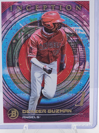 2022 Bowman Inception Prospect Red 2/75 Denzer Guzman #PA-DG Los Angeles Angels