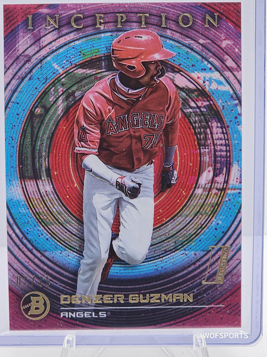 2022 Bowman Inception Prospect Red 2/75 Denzer Guzman #PA-DG Los Angeles Angels