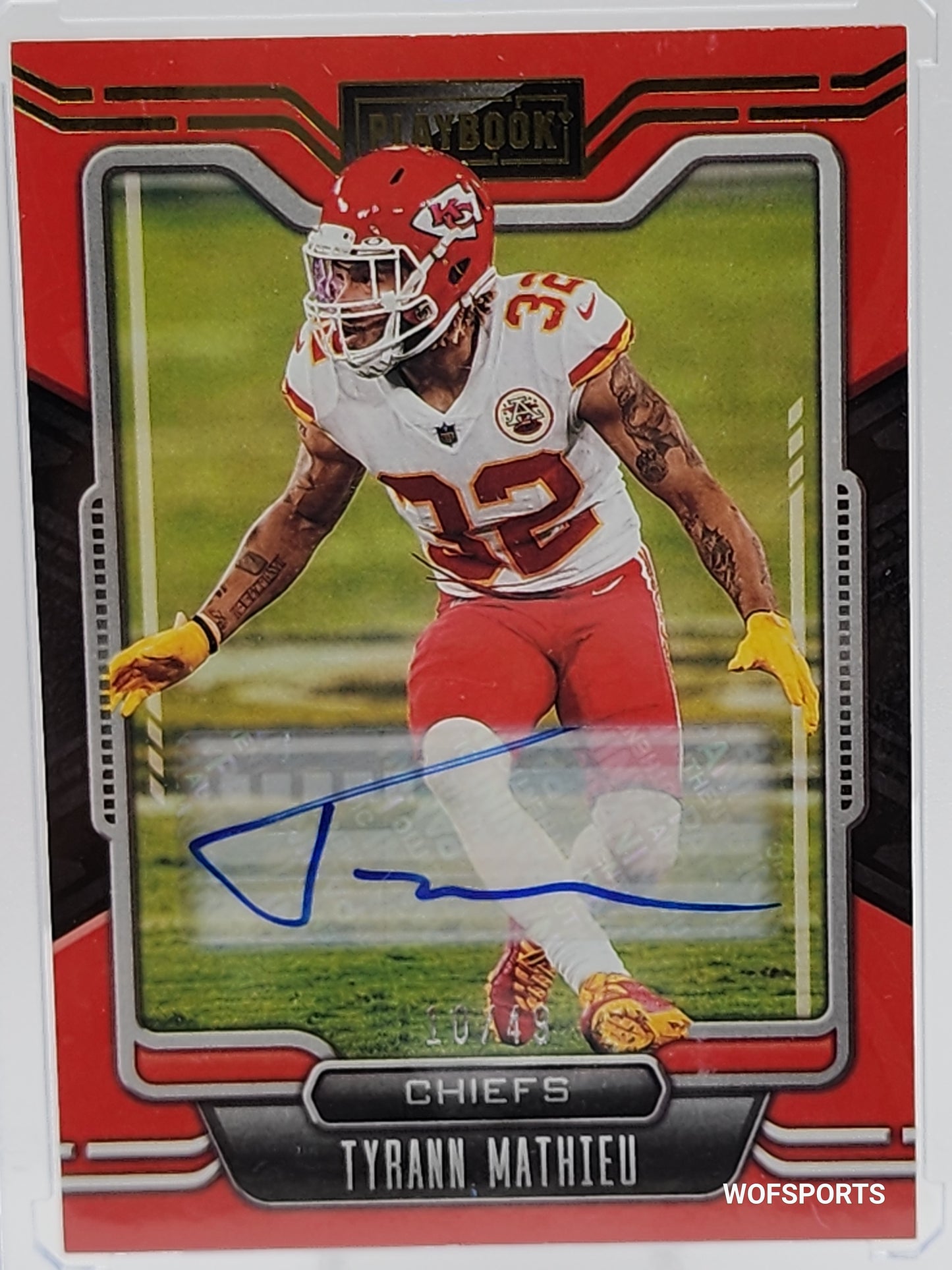 2021 Panini Playbook #51 Tyrann Mathieu Auto 10/49 Kansas City Chiefs