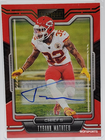 2021 Panini Playbook #51 Tyrann Mathieu Auto 10/49 Kansas City Chiefs