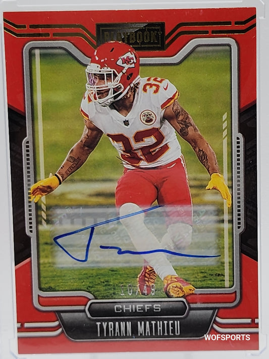 2021 Panini Playbook #51 Tyrann Mathieu Auto 10/49 Kansas City Chiefs