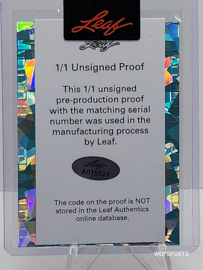 2021 Leaf Pre-Production Proof Gold Crack Ice 1/1 Nick Gonzales Pittsburgh Pirates