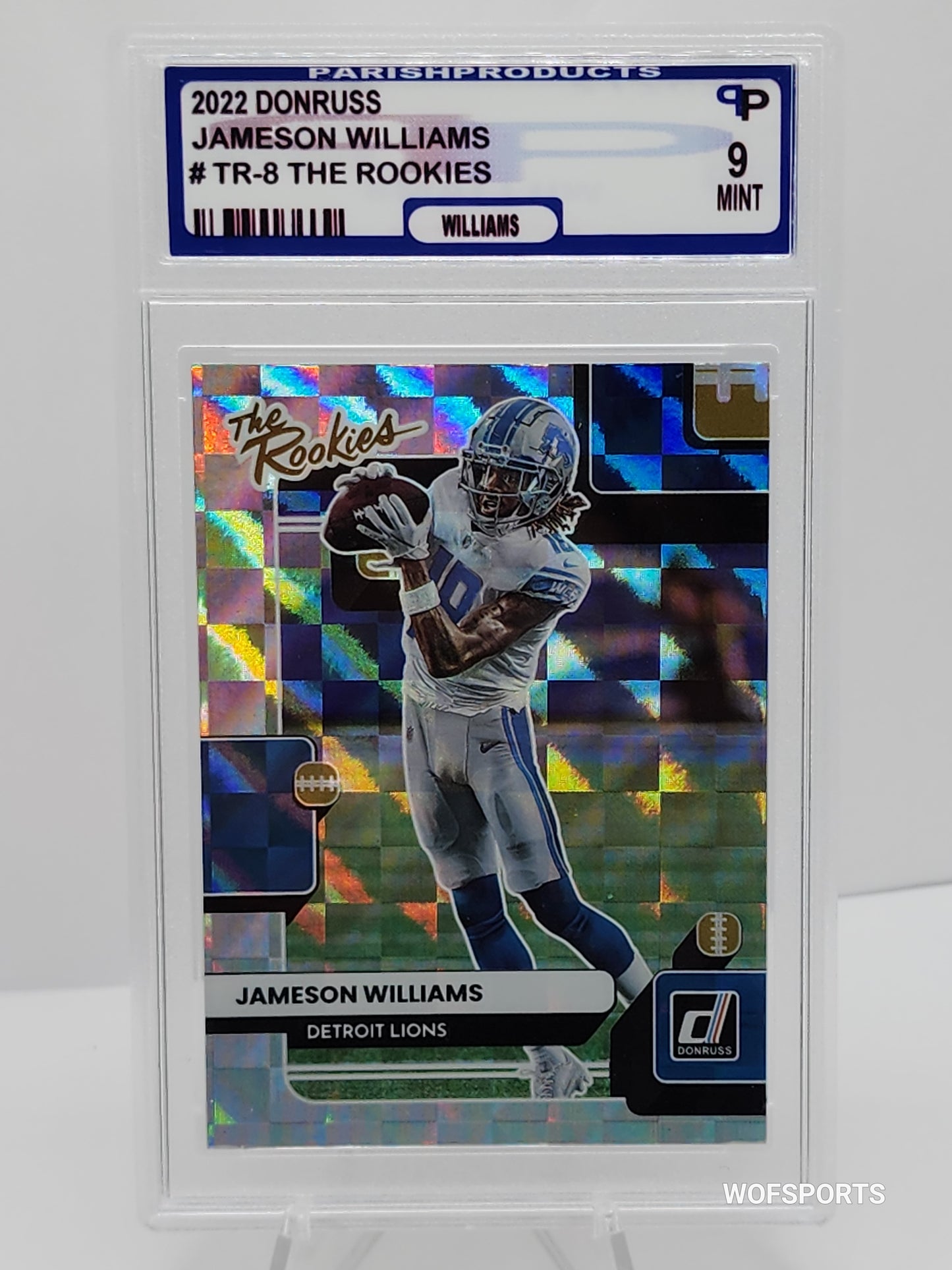 2022 Donruss The Rookies Jameson Williams RC Lions #TR-8 Parish 9 Mint