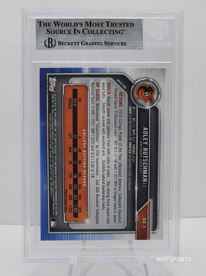 2019 Bowman Draft Adley Rutschman 1st #BD1 Baltimore Orioles BGS 9 Mint