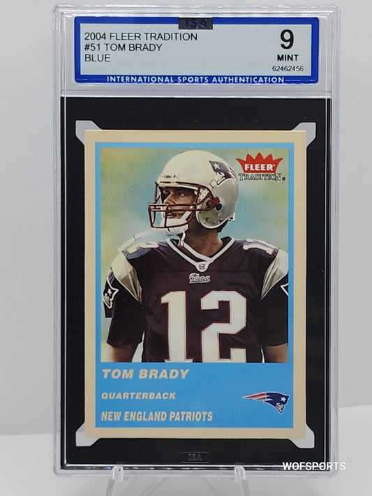 2004 Fleer Tradition Blue Tom Brady #51 New England Patriots ISA 9 Mint