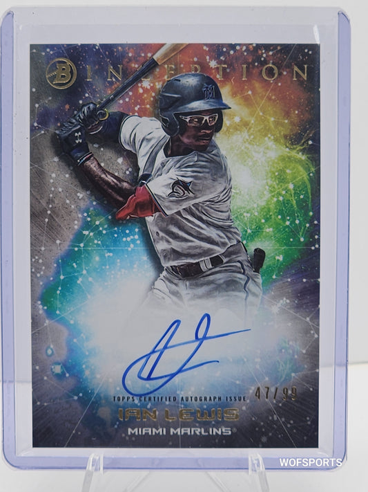 2022 Bowman Inception Primordial Prospect Auto 47/99 Ian Lewis #PPA-IL Miami Marlins