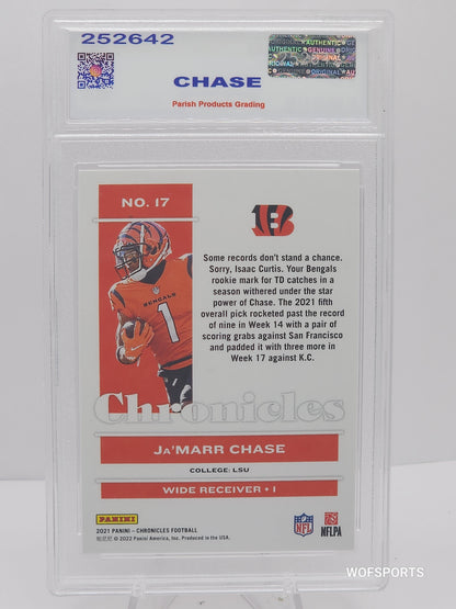 2021 Chronicles Ja'Marr Chase RC #17 Parish 8 NM-MT