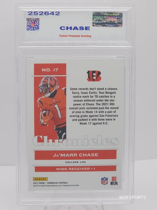 2021 Chronicles Ja'Marr Chase RC #17 Parish 8 NM-MT
