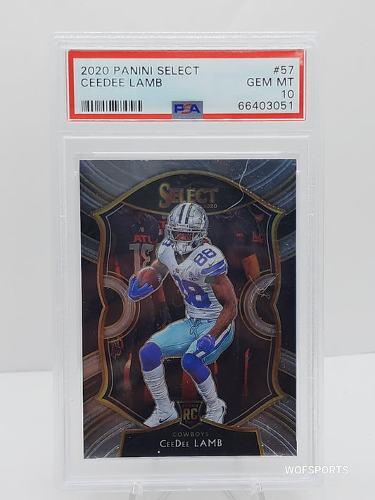2020 Panini Select CeeDee Lamb RC Silver Prizm HOLO #57 Dallas Cowboys PSA 10 GEM Mint