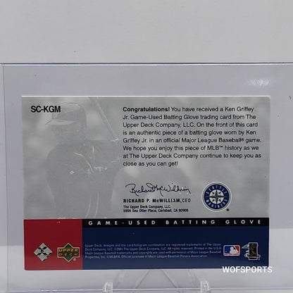 2001 Upper Deck Gold Glove Slugger's Choice Batting Glove Ken Griffey Jr. #SC-KGM