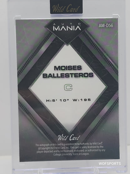 2023 Wild Card Auto Mania 3/3 Moises Ballesteros #AM-D56 Chicago Cubs