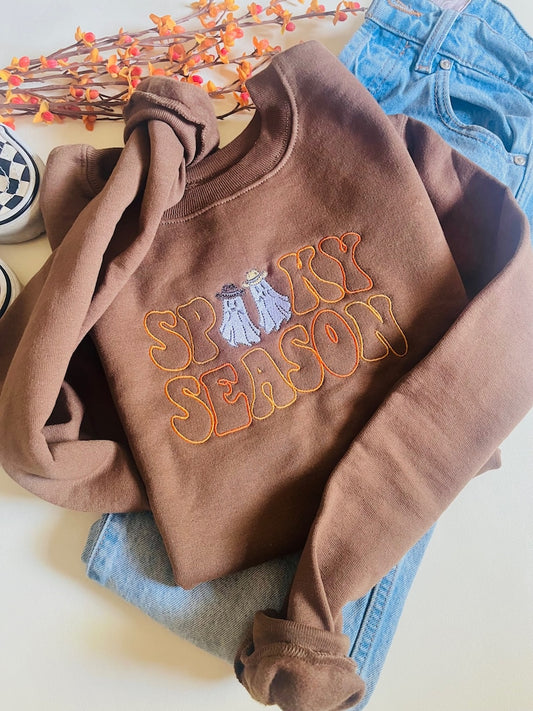 Spooky Season Western Embroidered Crewneck Size Medium