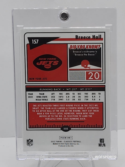 2022 Panini Classic Rookie 30/99 Breece Hall Rookie #157 New York Jets RC