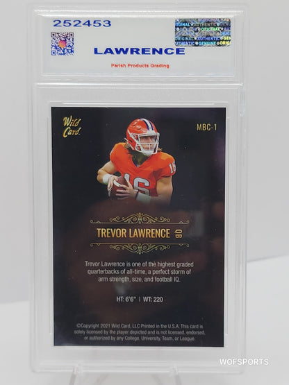 2021 Wild Card Matte Premier Black Trevor Lawrence Rookie #MBC-1 Jacksonville Jaguars RC Parish 8 NM-MT