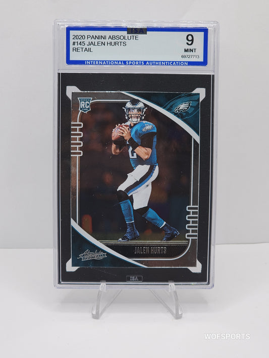 2020 Panini Absolute Retail Rookie Jalen Hurts RC #145 Philadelphia Eagles ISA 9 Mint