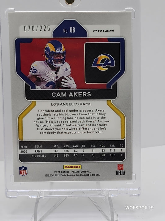 2021 PANINI Prizm Purple Ice Prizm #68 CAM AKERS 70/225