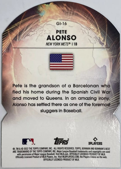 2022 Bowman's Best Global Impact Die-Cut Refractor Pete Alonso #GI-16 New York Mets