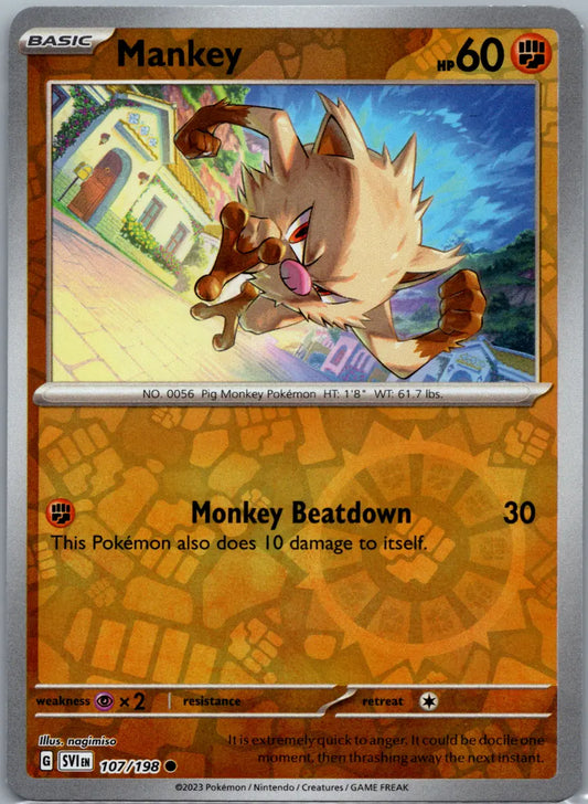 Scarlet and Violet Scarlet & Violet Reverse Holo 107 Mankey