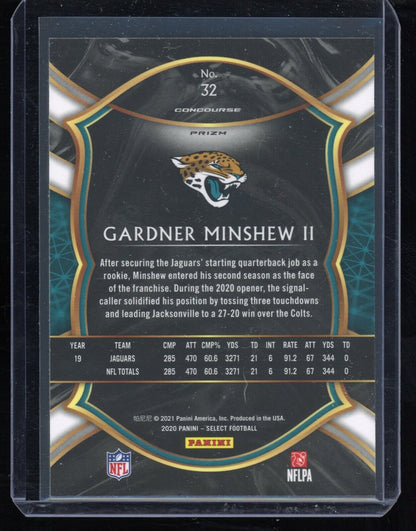 2020 Panini Select Concourse Silver Prizm Gardner Minshew II #32 Jaguars