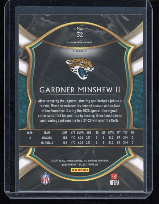 2020 Panini Select Concourse Silver Prizm Gardner Minshew II #32 Jaguars
