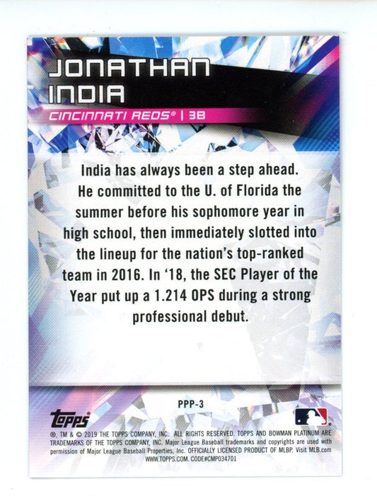 2019 Bowman Platinum PRISMATIC PRODIGIES Jonathan India #PPP-3 Cincinnati Reds