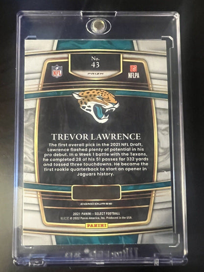 2021 Panini Select Concourse Silver Prizm Trevor Lawrence Rookie #43 Jaguars