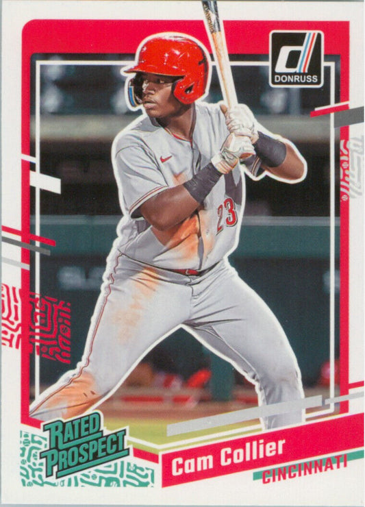 2023 Panini Donruss Rated Prospects Cam Collier #45 Cincinnati Reds