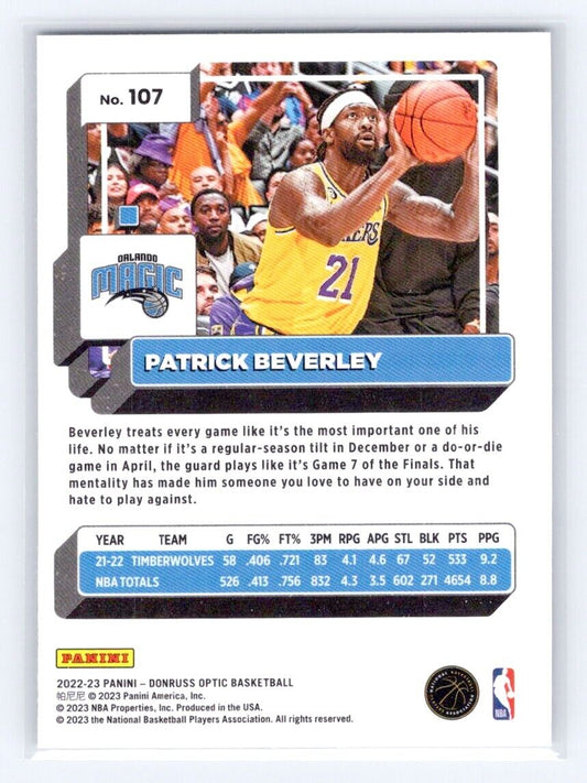 2022-23 Donruss Optic Patrick Beverley #107 Orlando Magic - walk-of-famesports