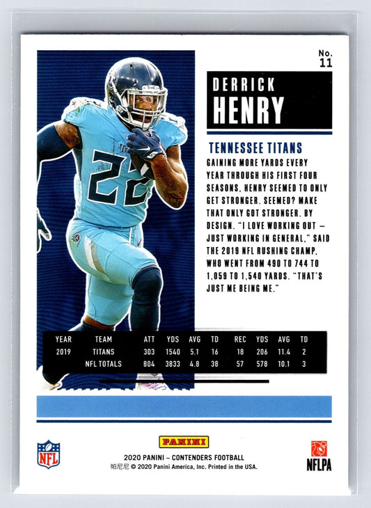 2020 Panini Contenders Season Ticket Derrick Henry #11 Tennessee Titans