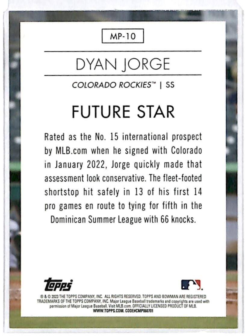 2023 Bowman - Modern Prospects #MP-10 Dyan Jorge Future Star Rockies
