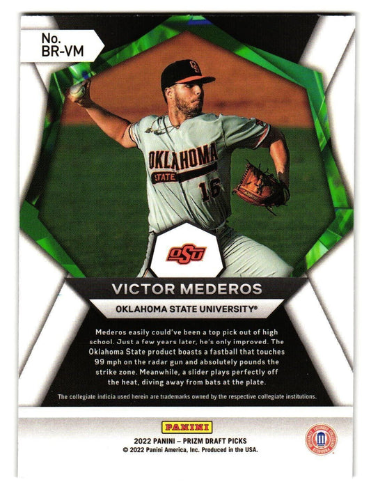 2022 Panini Prizm Draft Pick Victor Mederos Brilliance #BR-VM Oklahoma State Cowboys