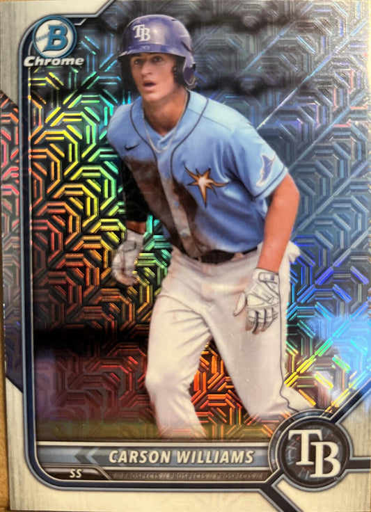 2022 Bowman Chrome Prospects Carson Williams Mojo Refractors #BCP-197 Tampa Bay Rays