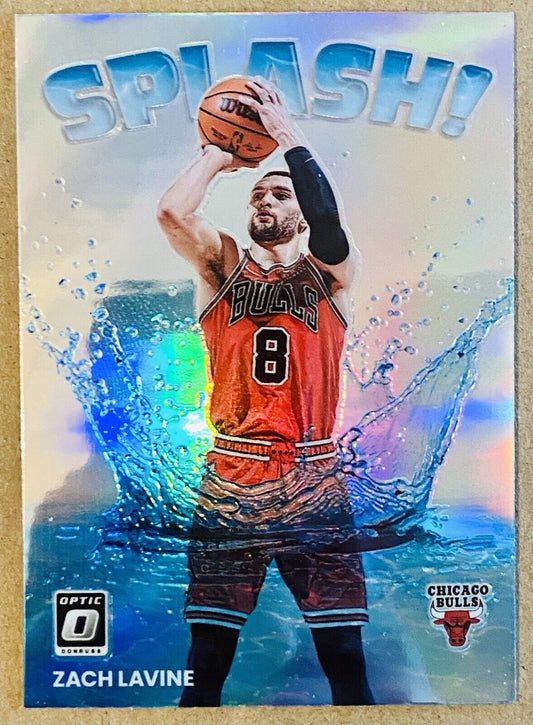 2022-23 Donruss Optic Zach LaVine Splash! Holo #14 Chicago Bulls - walk-of-famesports