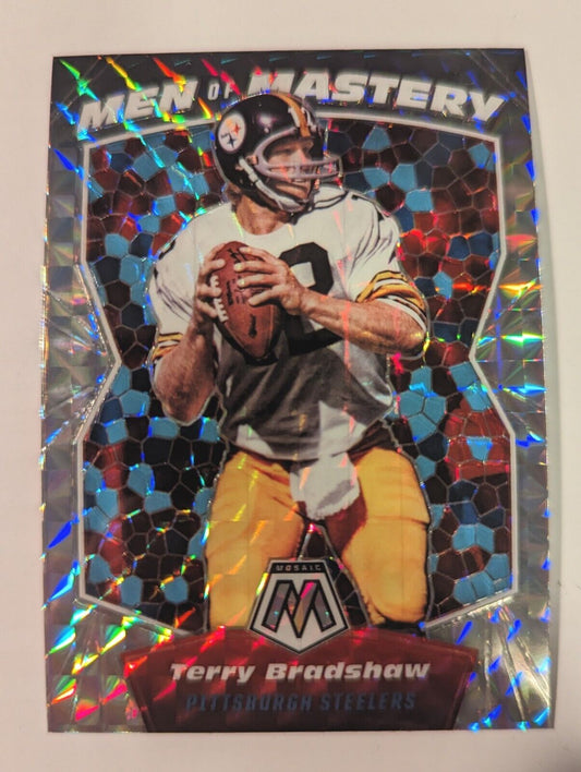 2020 Panini Mosaic Terry Bradshaw Men of Mastery Prizm Silver #MM18 Steelers