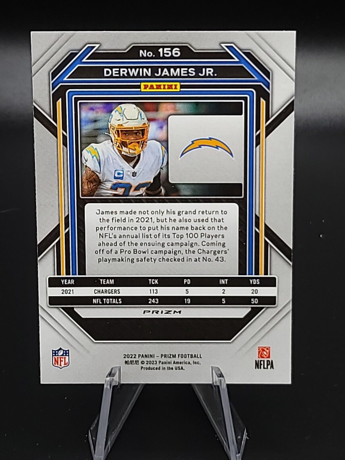 2022 PANINI Prizm SIlver Prizm Derwin James Jr. #156