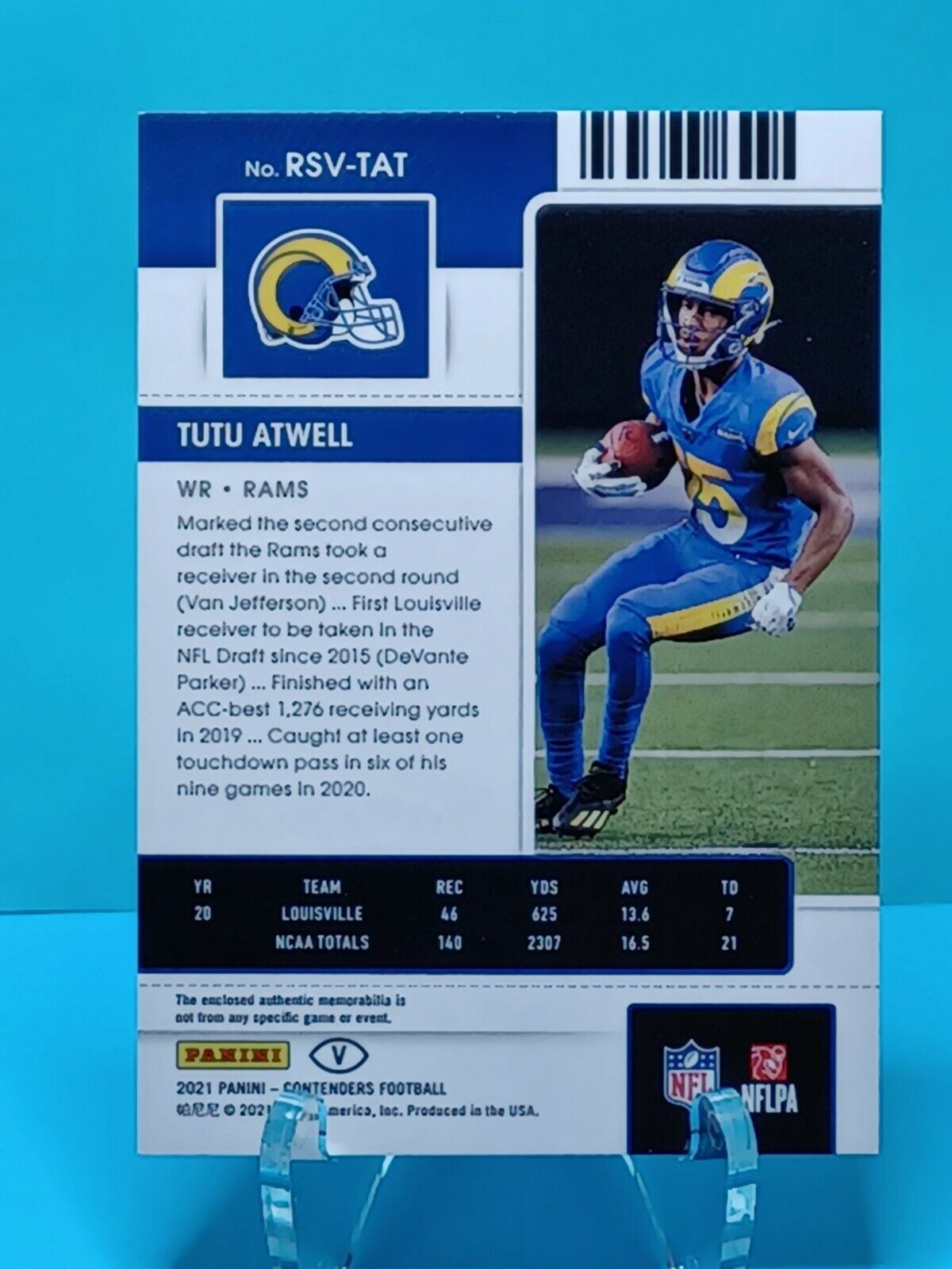 2021 Panini Contenders Rookie Ticket Swatches Tutu Atwell RC Swatches #RSV-TAT