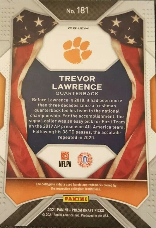 2021 Panini Prizm All Americans Red/White/Blue Prizm Trevor Lawrence Rookie #181 Clemson Tigers RC