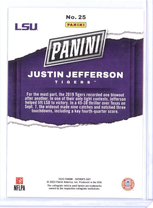 JUSTIN JEFFERSON 2023 PANINI FATHER'S DAY SILVER PRIZM /199 LSU TIGERS