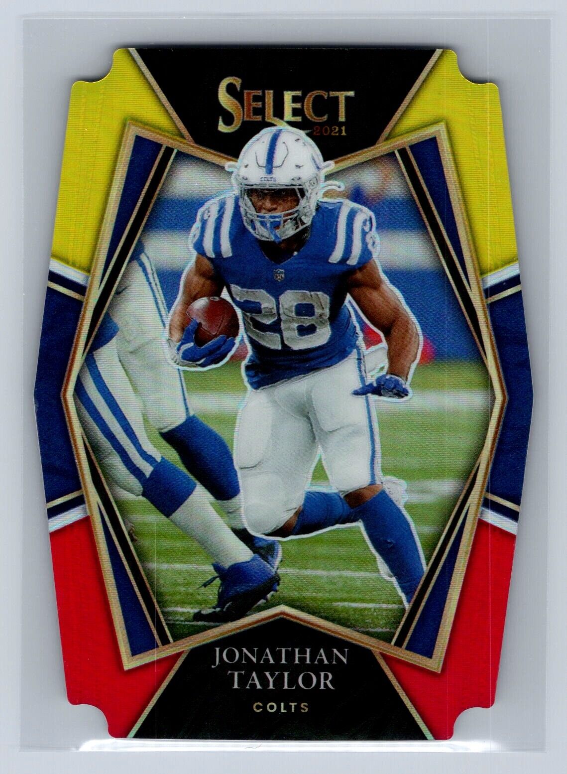 Jonathan Taylor 2021 Panini Select Premier Lvl #116 Red/Yellow Die Cut Colts