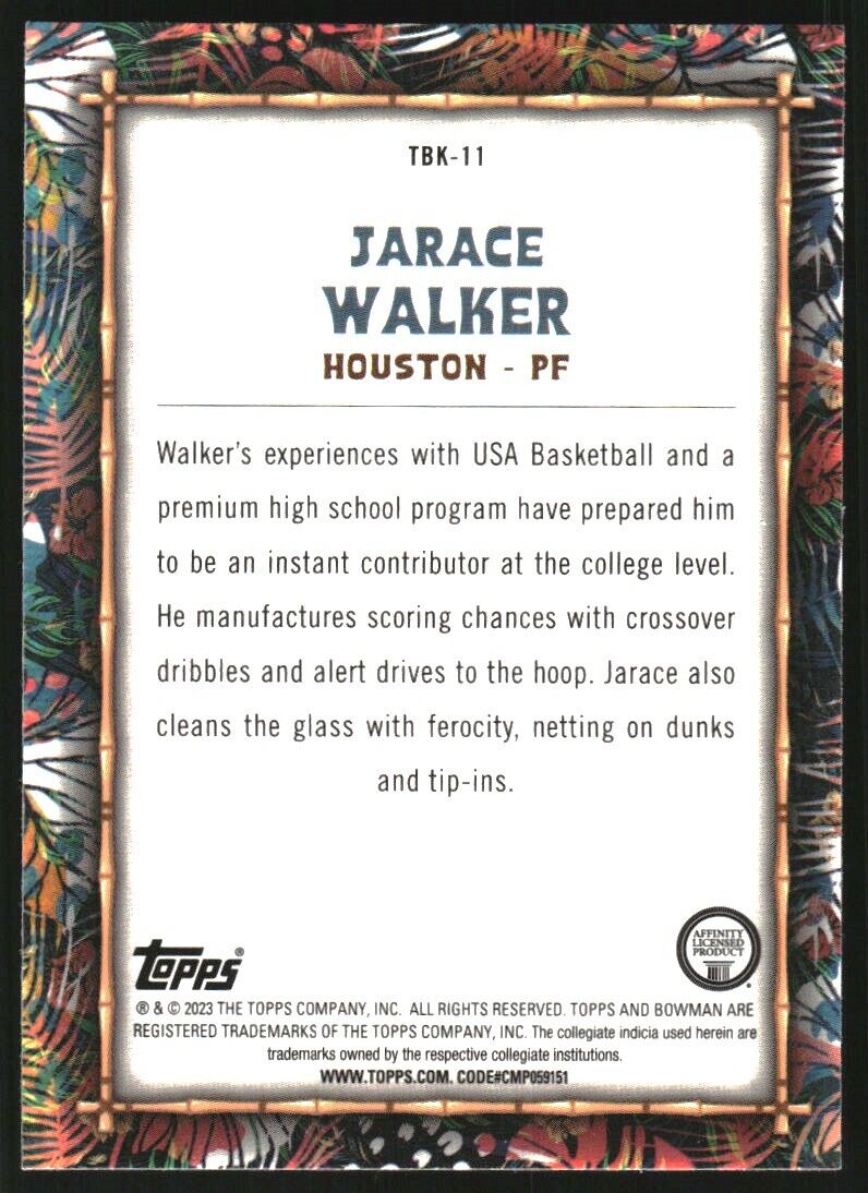 2020 Bowman Chrome University Big Kahuna Jarace Walker #TBK-11 Houston