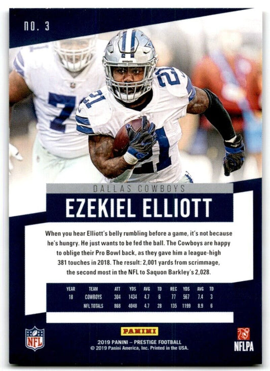 2019 Panini Prestige Ezekiel Elliott Dallas Cowboys 3