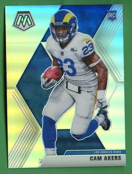 2020 PANINI MOSAIC FOOTBALL CAM AKERS SILVER PRIZM ROOKIE CARD RC #221