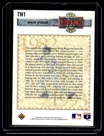 1992 Upper Deck Then & Now Refractor Wade Boggs #TN1 Boston Red Sox