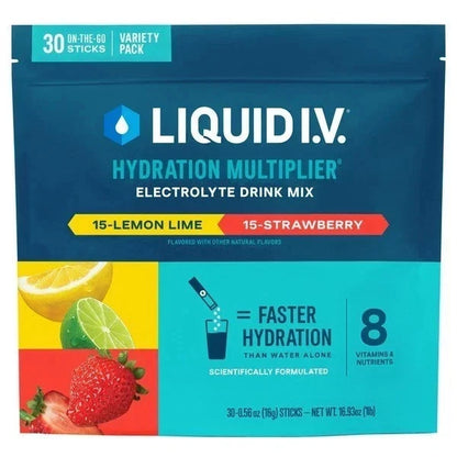 Liquid I.V. Hydration Multiplier Strawberry / Lemon Lime 30 Stick Packs